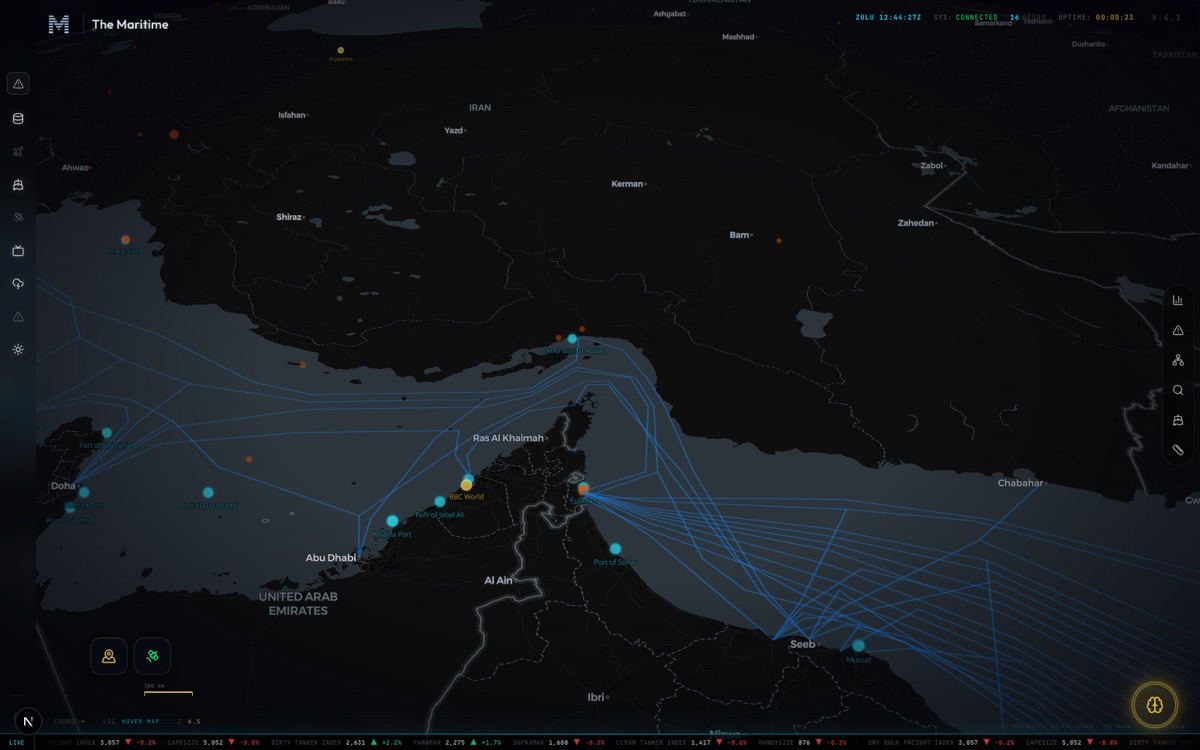 The Nereus command map — strait of hormuz