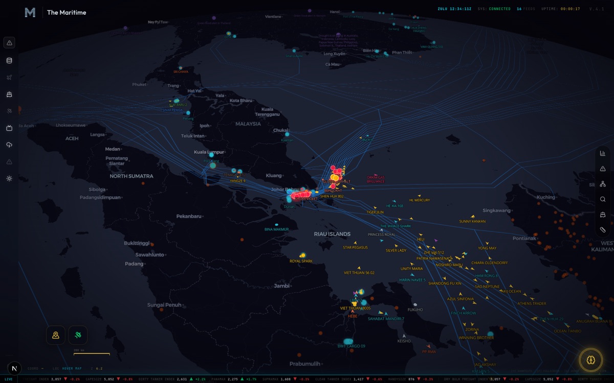 The Nereus command map — malacca strait