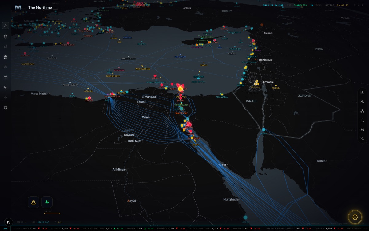 The Nereus command map — suez canal